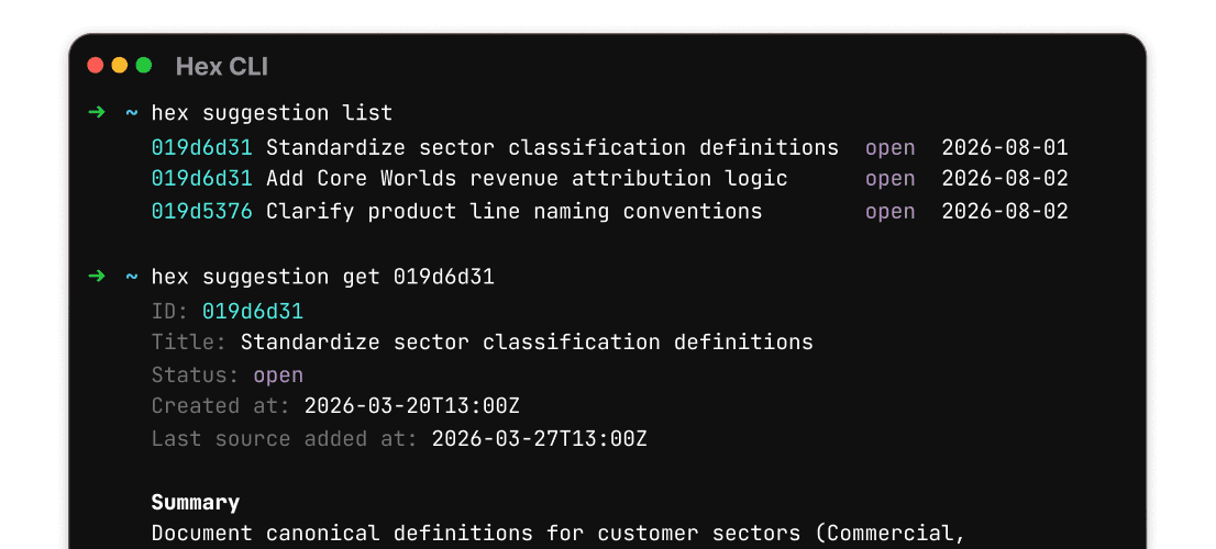 Manage context from the terminal