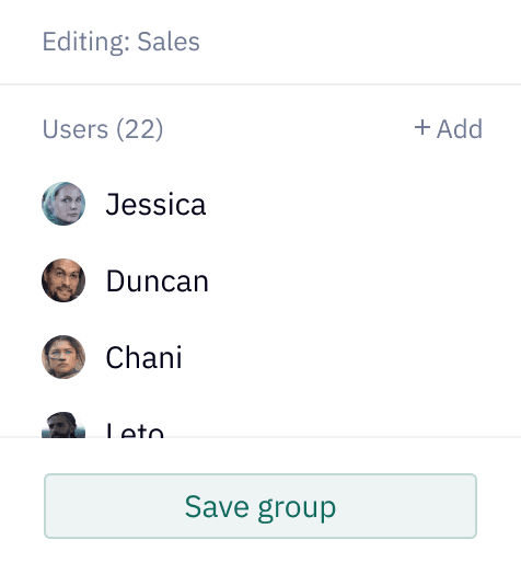 Group modal