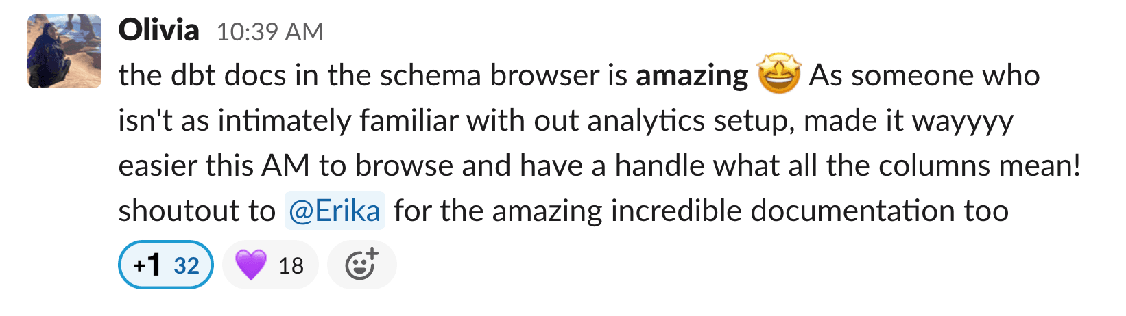 Now that’s a Slack message I like to see!